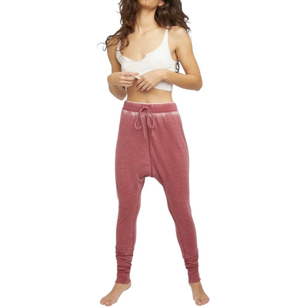 Free People Cozy All Day Drawstring Harem Jogger Leggings Daytime Fireworks - Picture 2 of 15